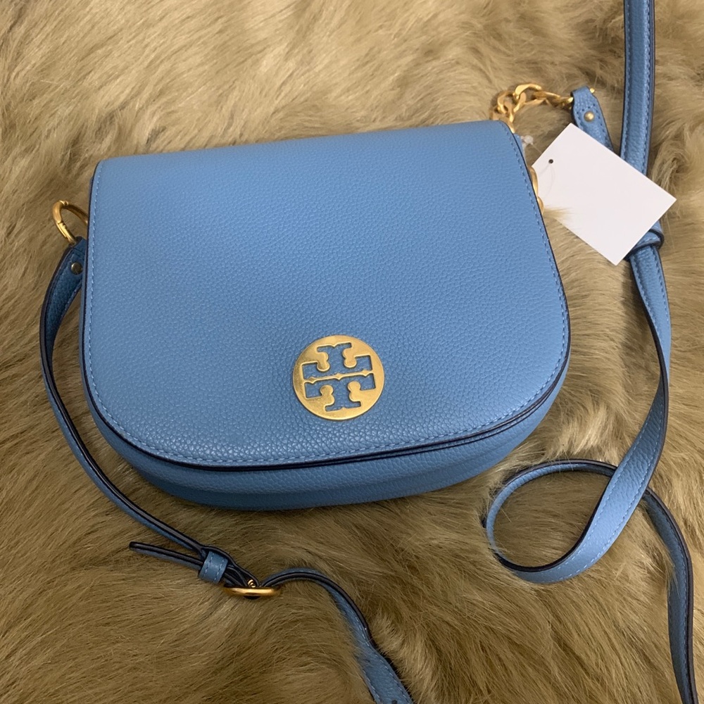 SOLDAuthentic TORY BURCH Leather Saddle flap crosb - Picture 2 of 16